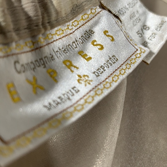 Vintage 80's Express Tan Maxi Skirt-Size 5/6 - Picture 11 of 13